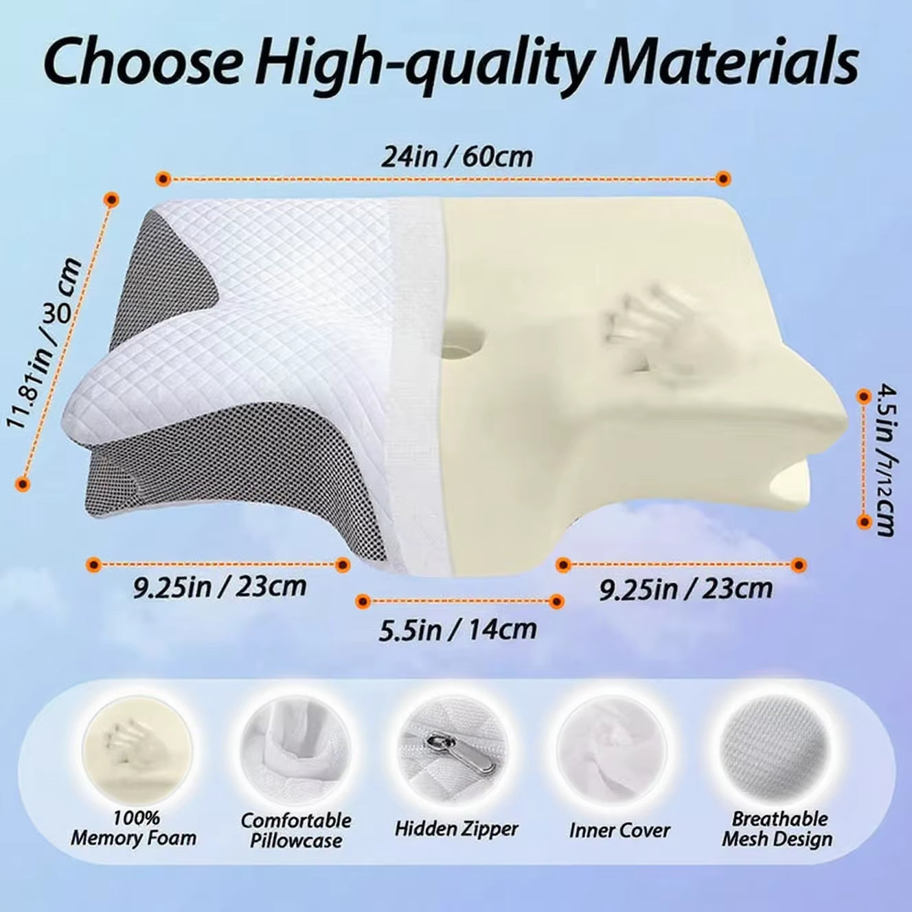 2026 Memory Foam Pillow for Neck Sleep Support Cervical Spine Pain Relief Snoring Reduction Comfortable Sleep anti Snore Pillow